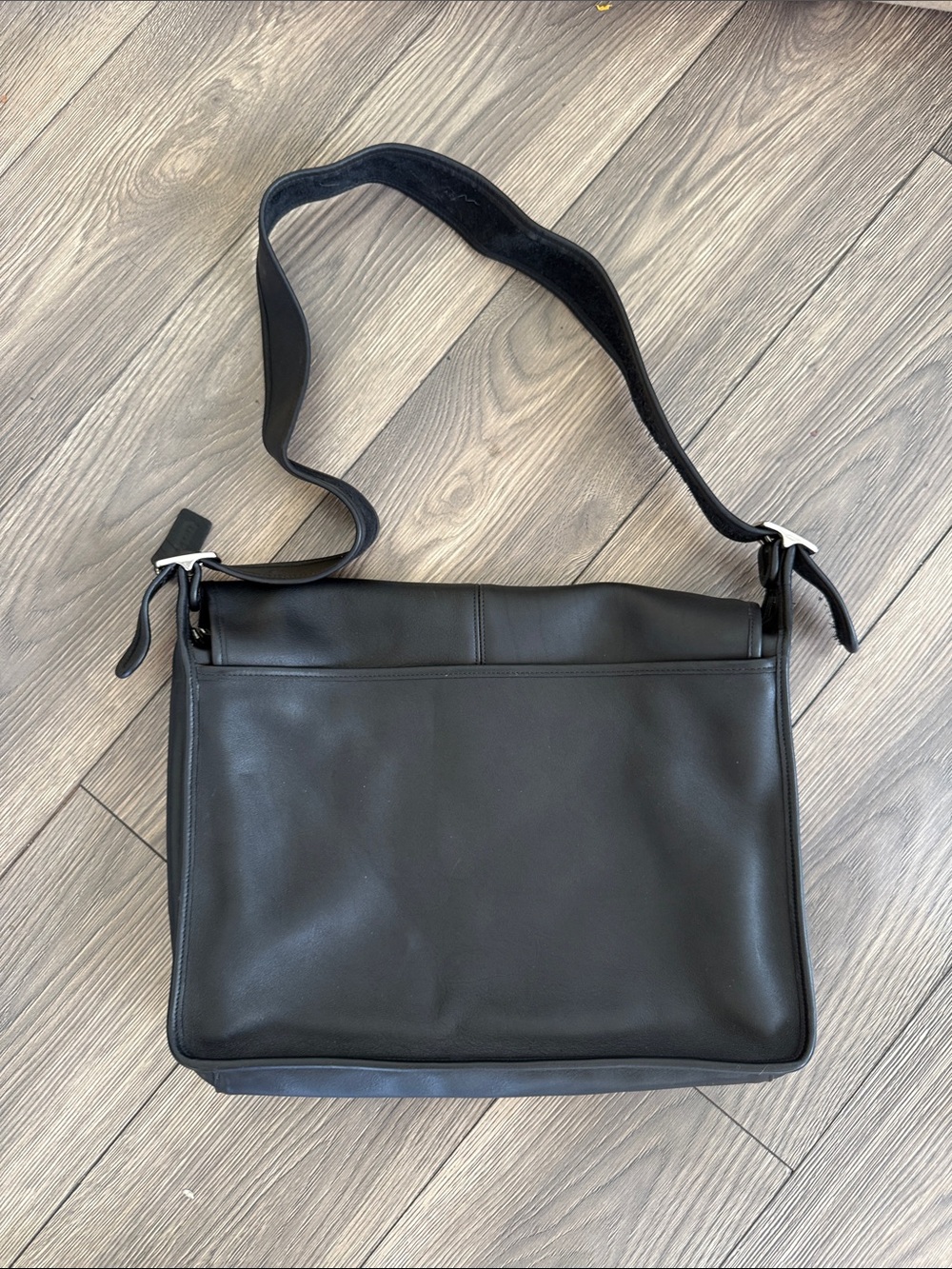 Vintage Coach USA Black Leather Messenger Bag Courier Briefcase 5206 Minimalist - Picture 7 of 13